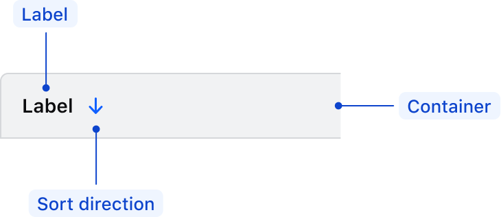 Table header anatomy